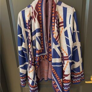 Flying Tomatoes Aztec Print Geometric Patterned Cardigan